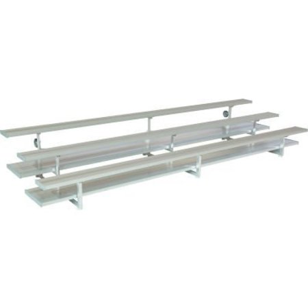 GT GRANDSTANDS BY ULTRAPLAY 3 Row National Rep Tip N Roll Aluminum Bleacher, 24' Long, Single Footboard TR-0324STD